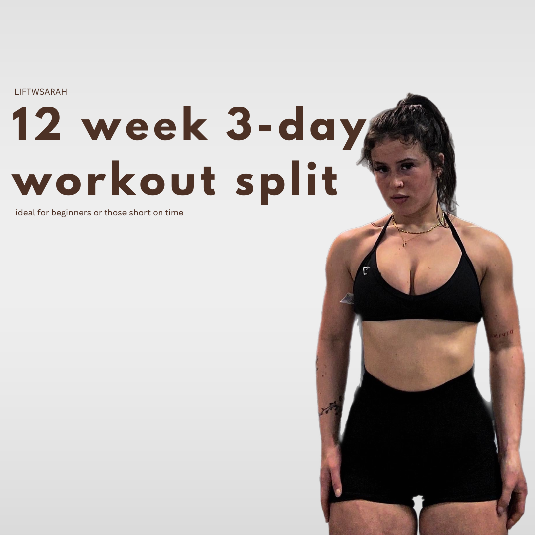 12 Week Workout Program 3-Day Split - PDF Guide