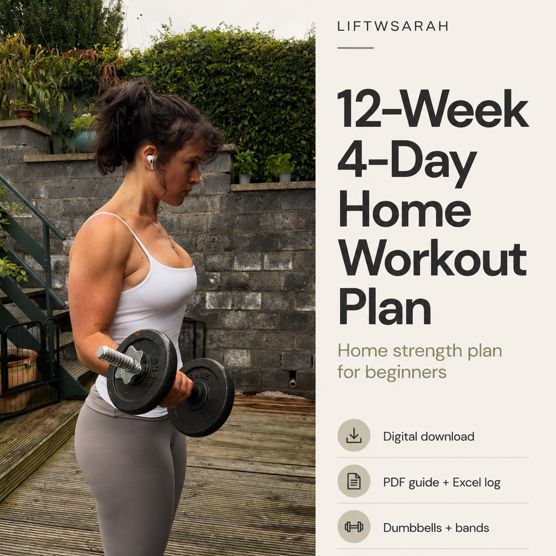 12 Week Home Workout Routine - 4 Day Split