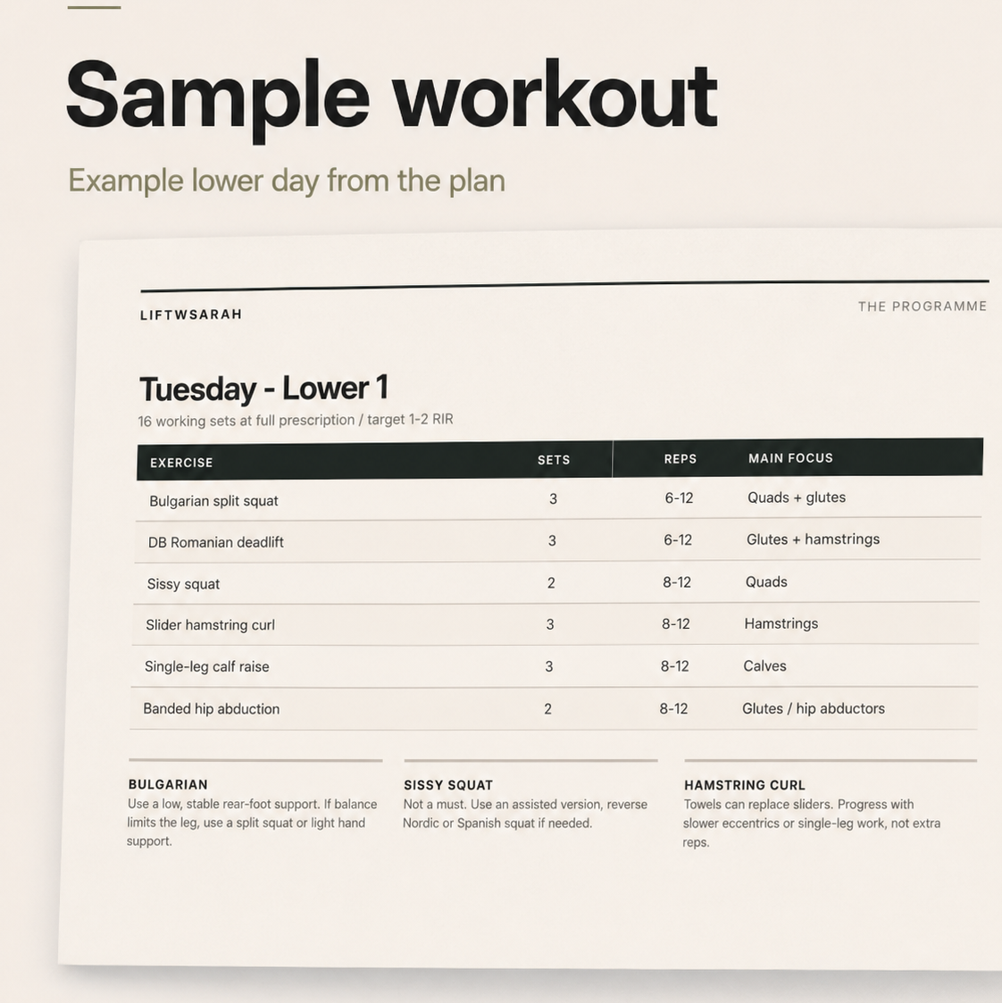12 Week Home Workout Routine - 4 Day Split